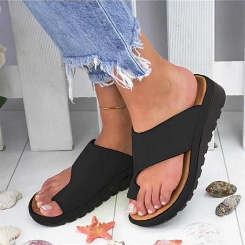 Womens Sandals New Female Shoes Comfy Platform Flat Sole Orthopedic Bunion Corrector Plus Size 35-43 Casual Shoes Woman