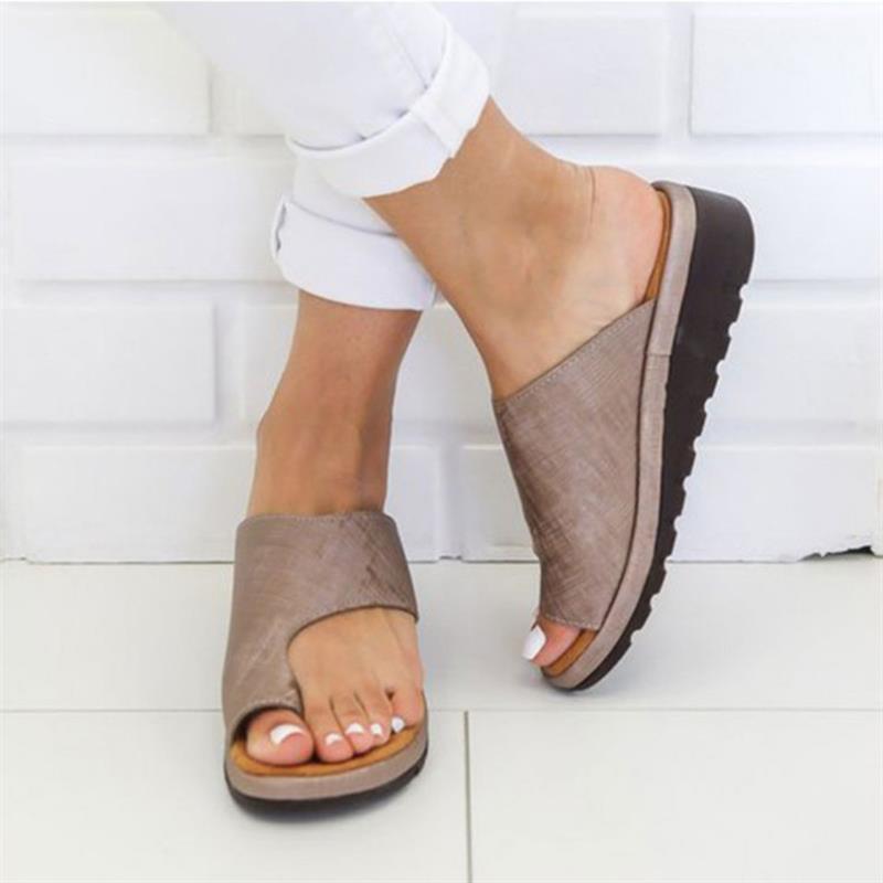 Womens Sandals New Female Shoes Comfy Platform Flat Sole Orthopedic Bunion Corrector Plus Size 35-43 Casual Shoes Woman