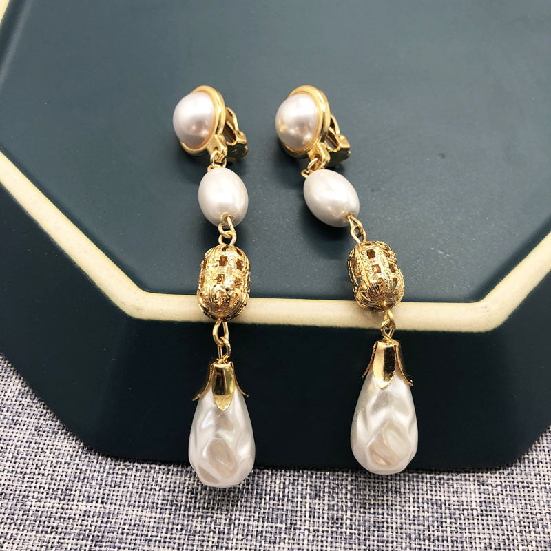 White Pearl Earrings Earrings Retro Drop Earrings