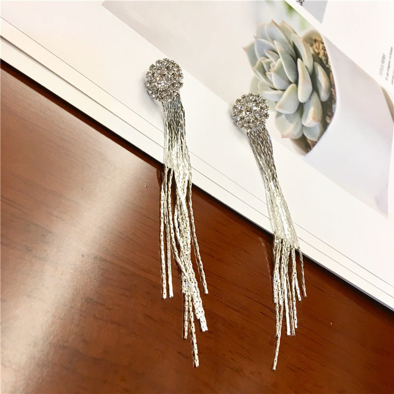 Crystal tassel earrings earrings