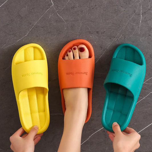 2022 Home Slippers Men Women Non-slip Bathroom Footwear Boys Girls Unisex Flip Flops Summer House Hotel Sandals Flat Shoes