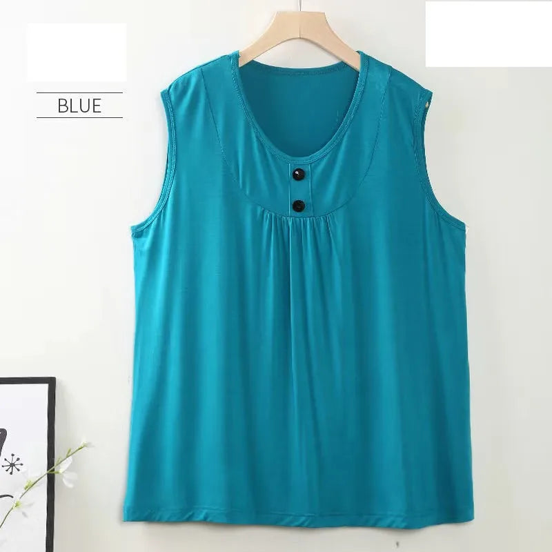 Women Summer Loose Vest Top Modal Casual Tank Tops T-Shirt Sleeveless Soft Shirt Blouse Tops Female Plus Size 5xl 6xl ouc1123