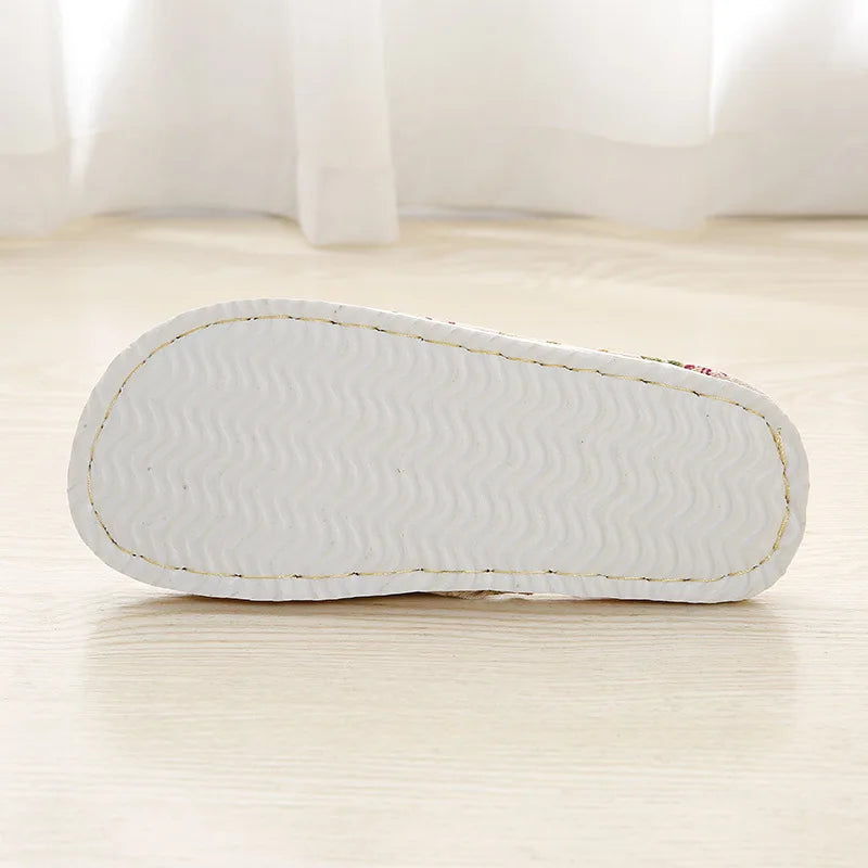 Women Home Slippers Indoor Floor Soft Couple Linen Slipper Spring Autumn Lightweight Unisex Bedroom Shoes Ladies Flax Flip Flops