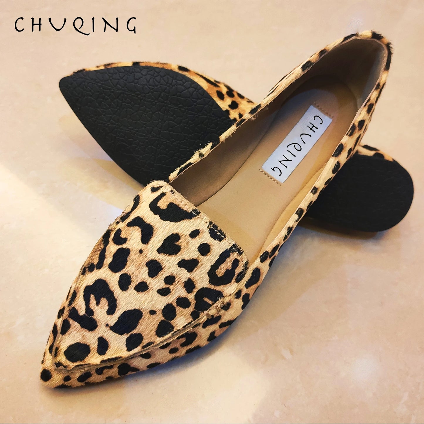 Women's Casual Flat Shoes Loafers Women Fashion Comfortable CHUQING Brand Leopard Shoes Trend Breathable and Comfortable