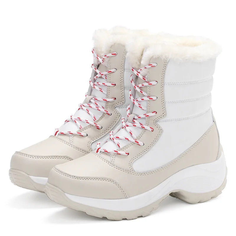 Women Boots Waterproof Winter Shoes Women Snow Boots Platform Keep Warm Ankle Winter Boots With Thick Fur Heels Botas Mujer 2019