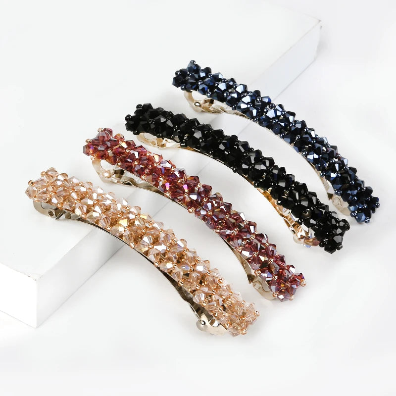 1Pc Bling Crystal Hairpins Headwear for Women Girls Rhinestone Hair Clips Pins Barrette Styling Tools Accessories 7 Colors