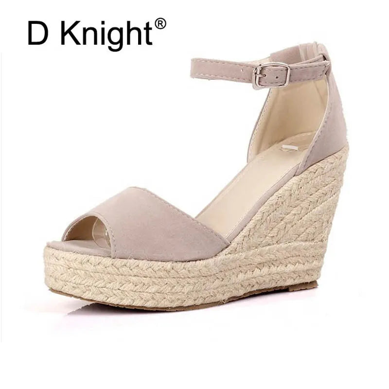 Big Size 32-44 New Summer Women's Sandals Peep-Toe Shoes Woman 9CM/11CM High-Heeled Platfroms Casual Wedges For Women High Heels