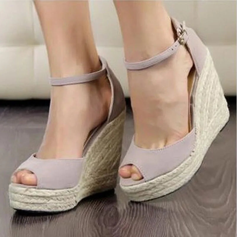 Big Size 32-44 New Summer Women's Sandals Peep-Toe Shoes Woman 9CM/11CM High-Heeled Platfroms Casual Wedges For Women High Heels