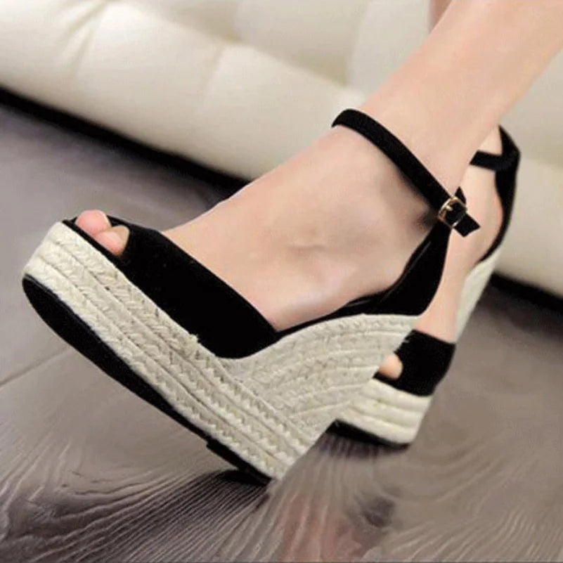 Big Size 32-44 New Summer Women's Sandals Peep-Toe Shoes Woman 9CM/11CM High-Heeled Platfroms Casual Wedges For Women High Heels