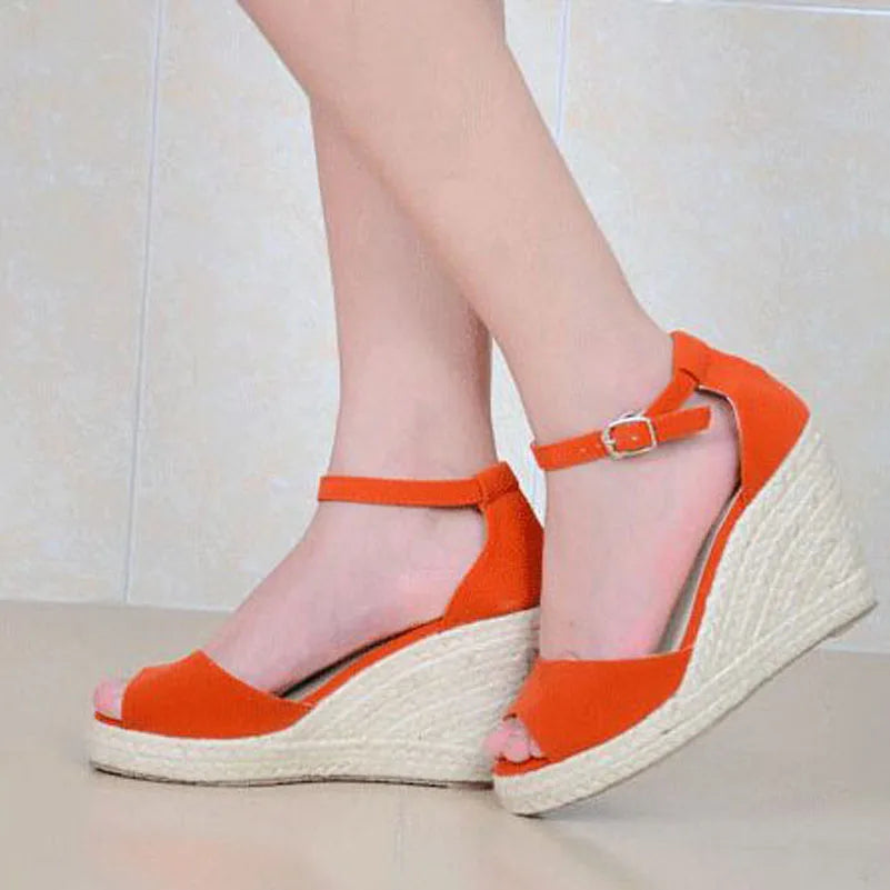 Big Size 32-44 New Summer Women's Sandals Peep-Toe Shoes Woman 9CM/11CM High-Heeled Platfroms Casual Wedges For Women High Heels