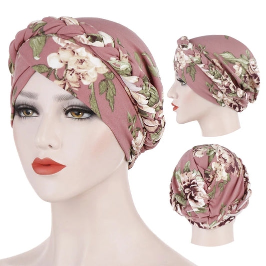 Cotton print muslim turban scarf for women islamic inner hijab caps Arab wrap head scarves femme musulman turbante mujer