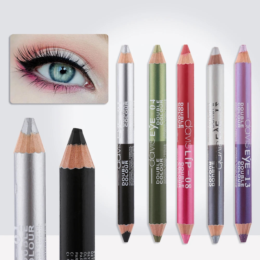 1PC Double Color Eyeliner Pen Durable Long Lasting Waterproof Sweatproof Eyeshadow Highlighter Glitter Eyes Pencil Makeup Tools