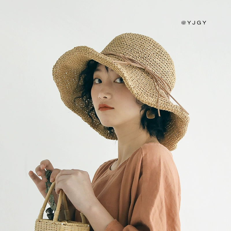 Sun Hat Women's Summer Little Fresh Seaside Travel Straw Hat