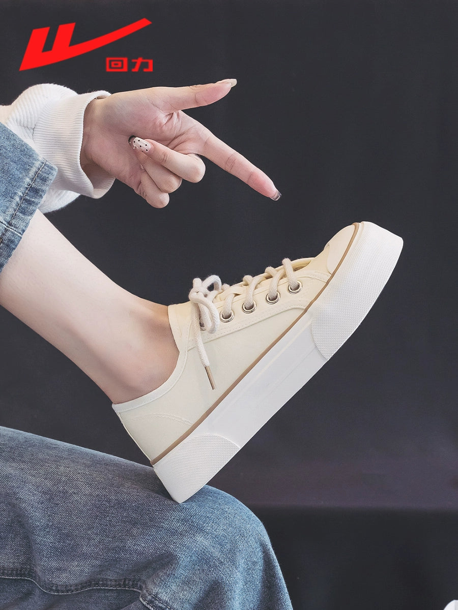 Autumn Super Popular Square Toe Mango Head Canvas Shoes Women's Shoes 2023 New Big Toe Board Shoes Cloth Shoes round Toe White Shoes