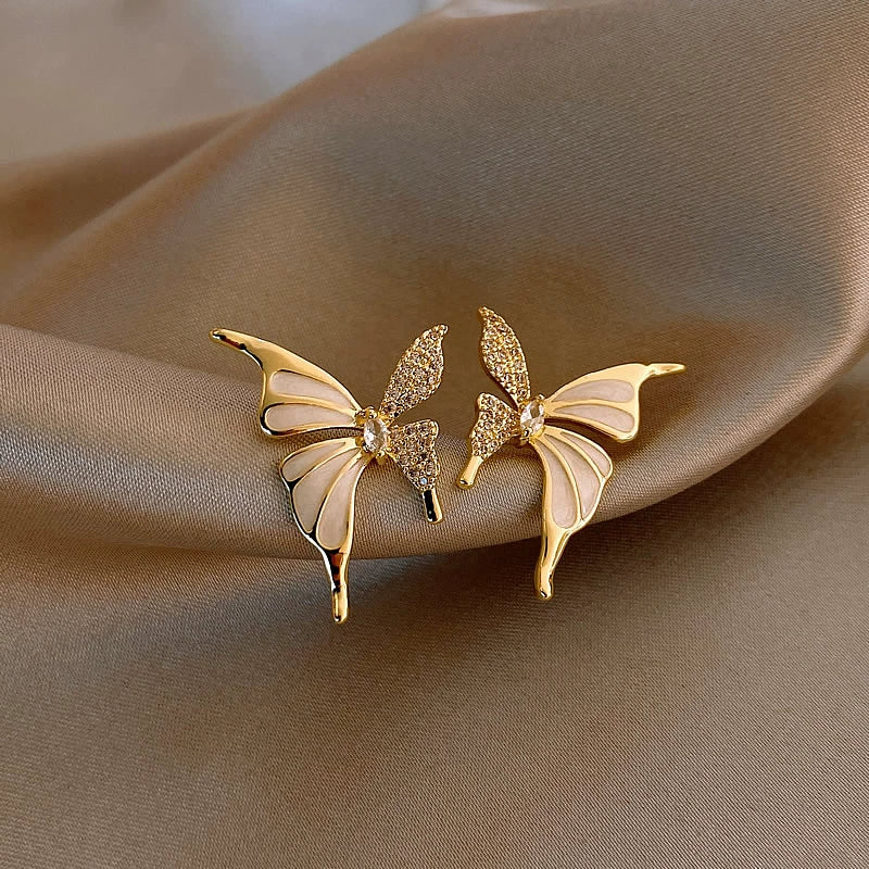 Butterfly Studs Female Light Luxury Minority Best Selling Unique Zircon