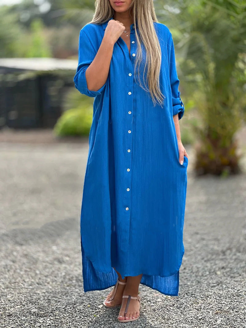 Women's Casual Long-sleeved Cardigan Dress