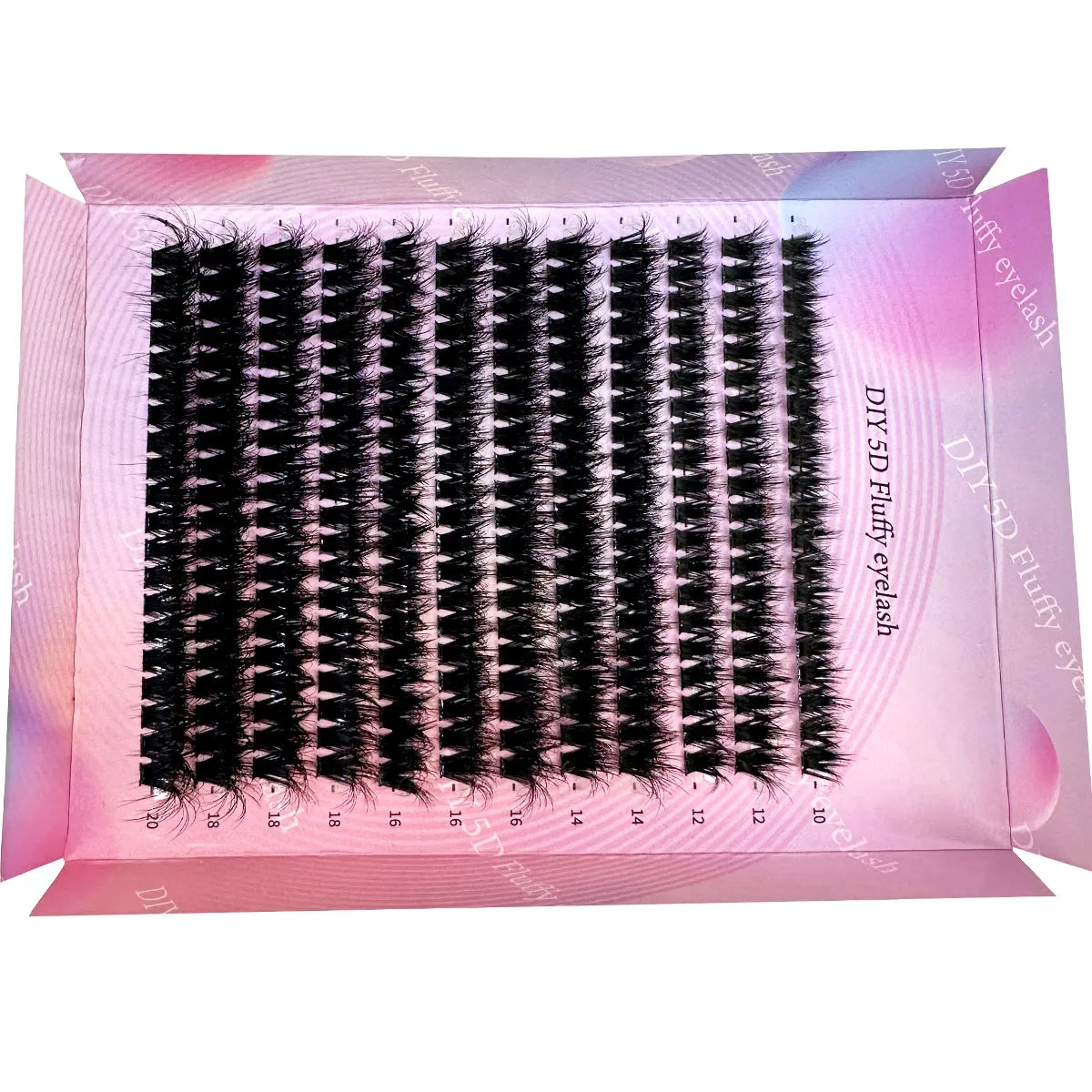 240Ps DIY 5D Fluffy Lash Clusters 100D Thick Eyelash Clusters CC Curl Wispy Individual Lashes 10-20mm Cluster Eyelash Extensions