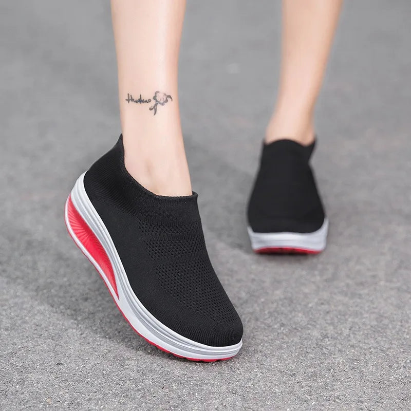 Comemore Super Light Comfortable Shoes 2023 Female Mesh Breathable Sneaker Plataforma Mujer Women Shoes Summer Weave Sneakers