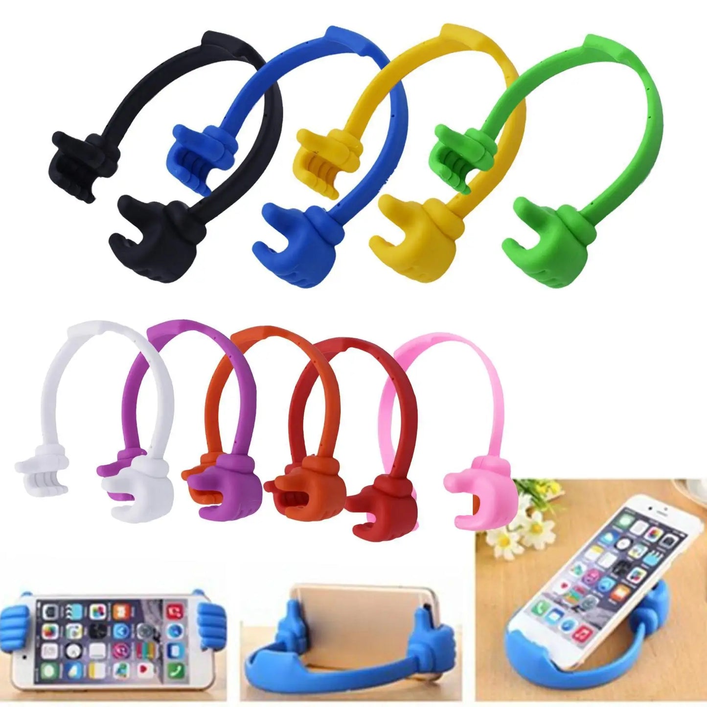 Thumbs-up Cell Phone Holder Adjustable Plastic Phone Stand Multi Colors Portable Desktop Stand for IPhone Xiaomi Samsung Holder