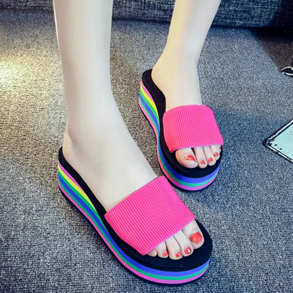 Women Slipper Fashion Summer Women Platform Slipper Wedge Heel Shoes Women Slipper Slides zapatos para mujer