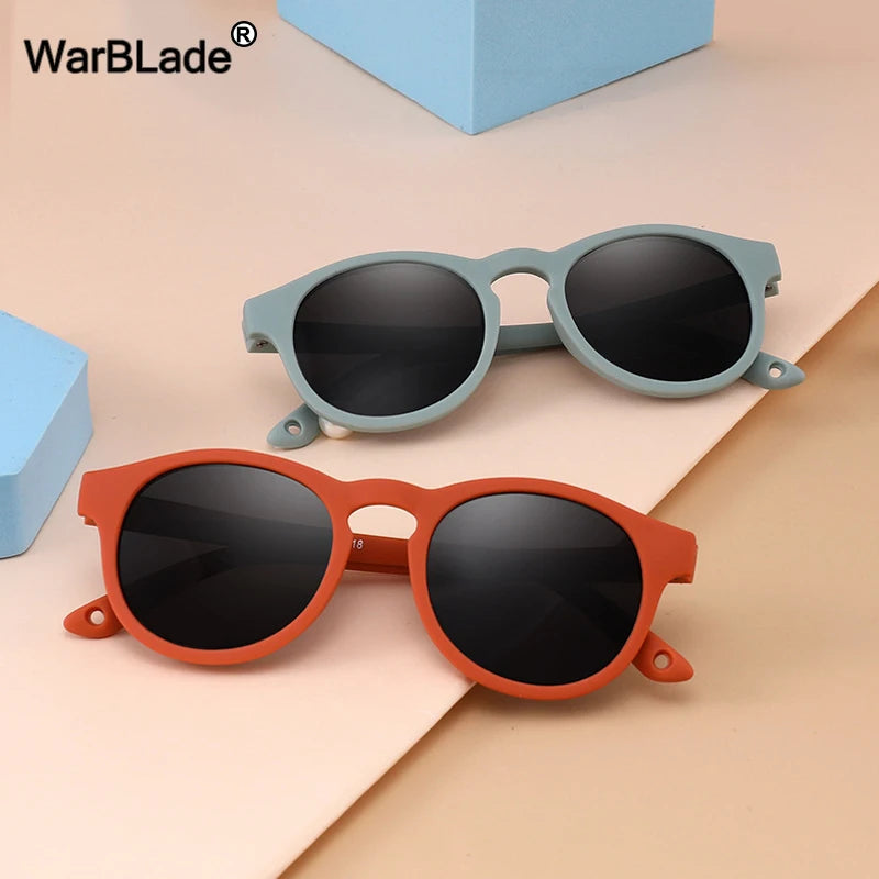 WarBlade Small Round Polarized Kids Sunglasses Silicone Flexible Safety Children Glasses 0-3 Years Boys Girls Baby Eyewear UV400