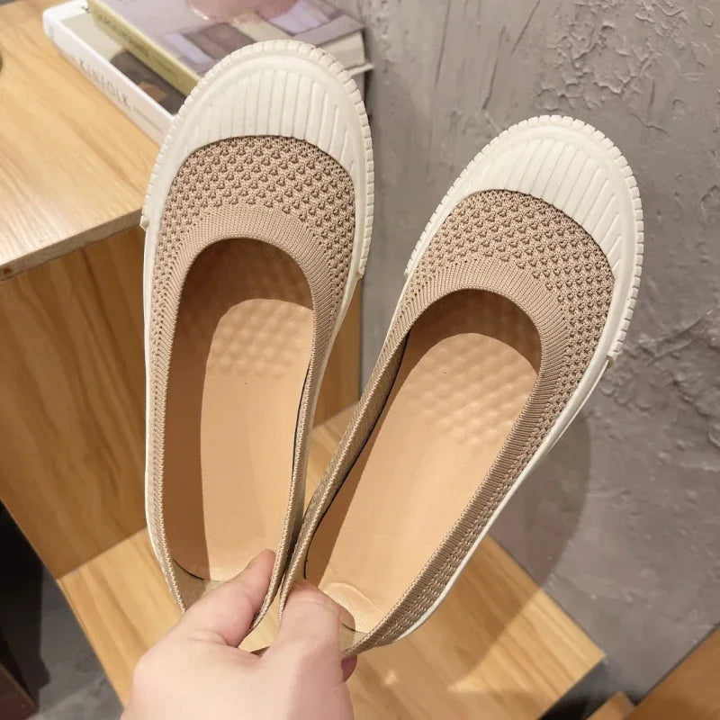 2023 Women's Summer Flats Round Head Woven Fabric Fashion Flat Loafers Spring and Fall Casual Shoes