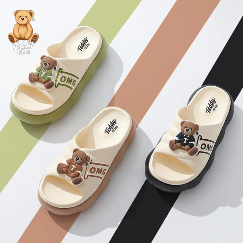 TEDDY ISLAND Summer Slippers Men's/Women's Home Sandals Bathroom Beach Casual Shoes Perfect Gift