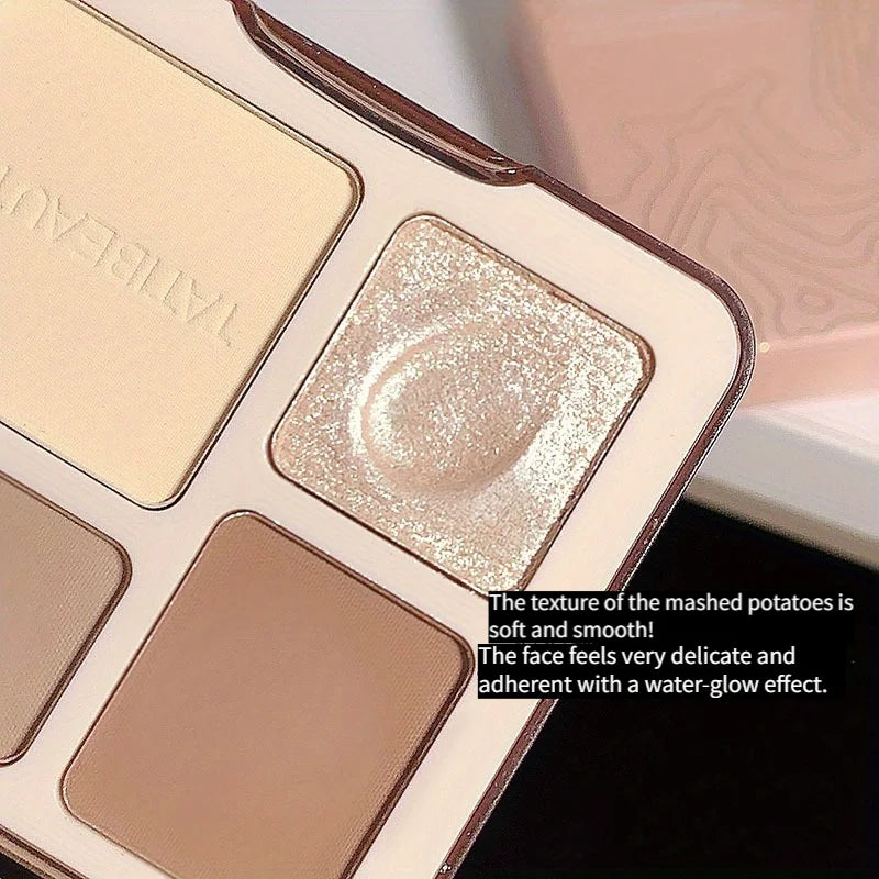 TATIBEAUTY Four Color Contouring Tray Highlight Contouring - Body Tray Matte Shine Powder Highlight Solid Contouring