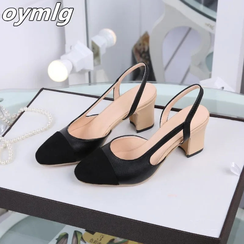 2020 Hot sale Summer Women Shoes Dress Shoes mid Heel Square head fashion  Wedding party Sandals Casual Shoes women