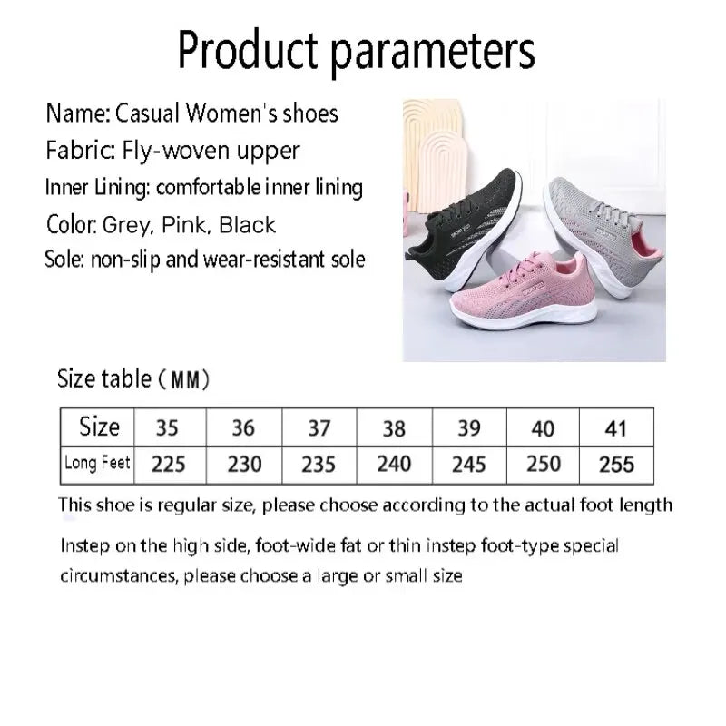 2023 Spring/Summer New Flat Bottom Mesh Sports Women's Casual Soft Sole Lightweight Running Shoe