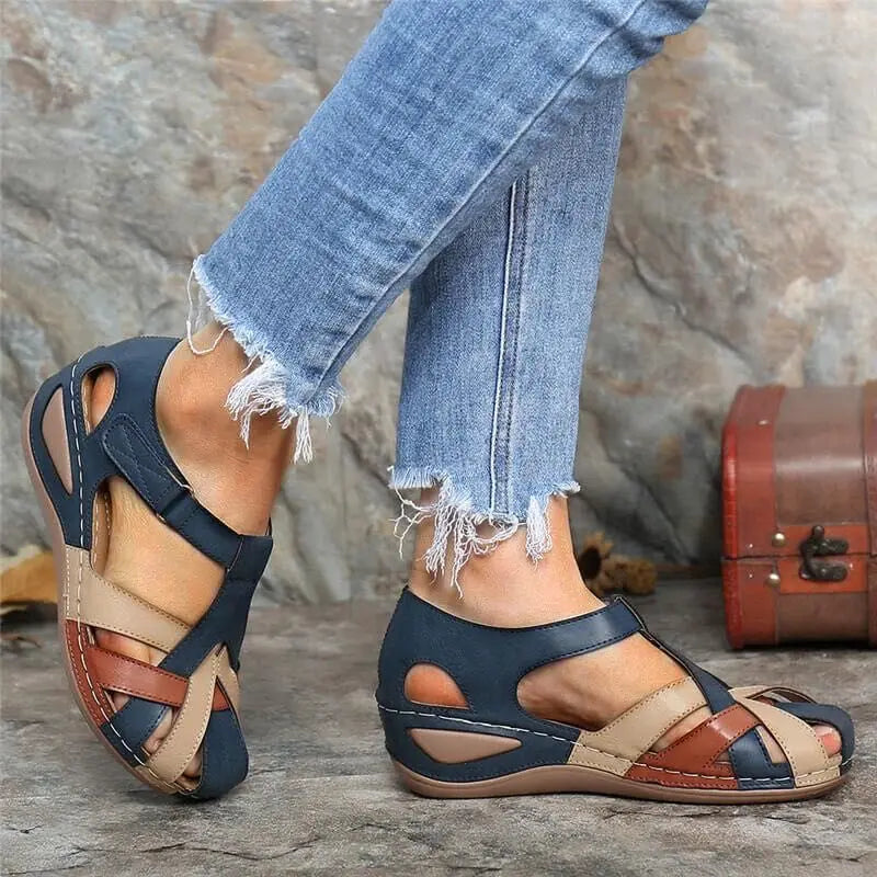 Women Comfortable Outdoor Sandals Casual Plus Size Slippers Round on Plus Size Wedge Shoes Sandalias Plataforma Mujer