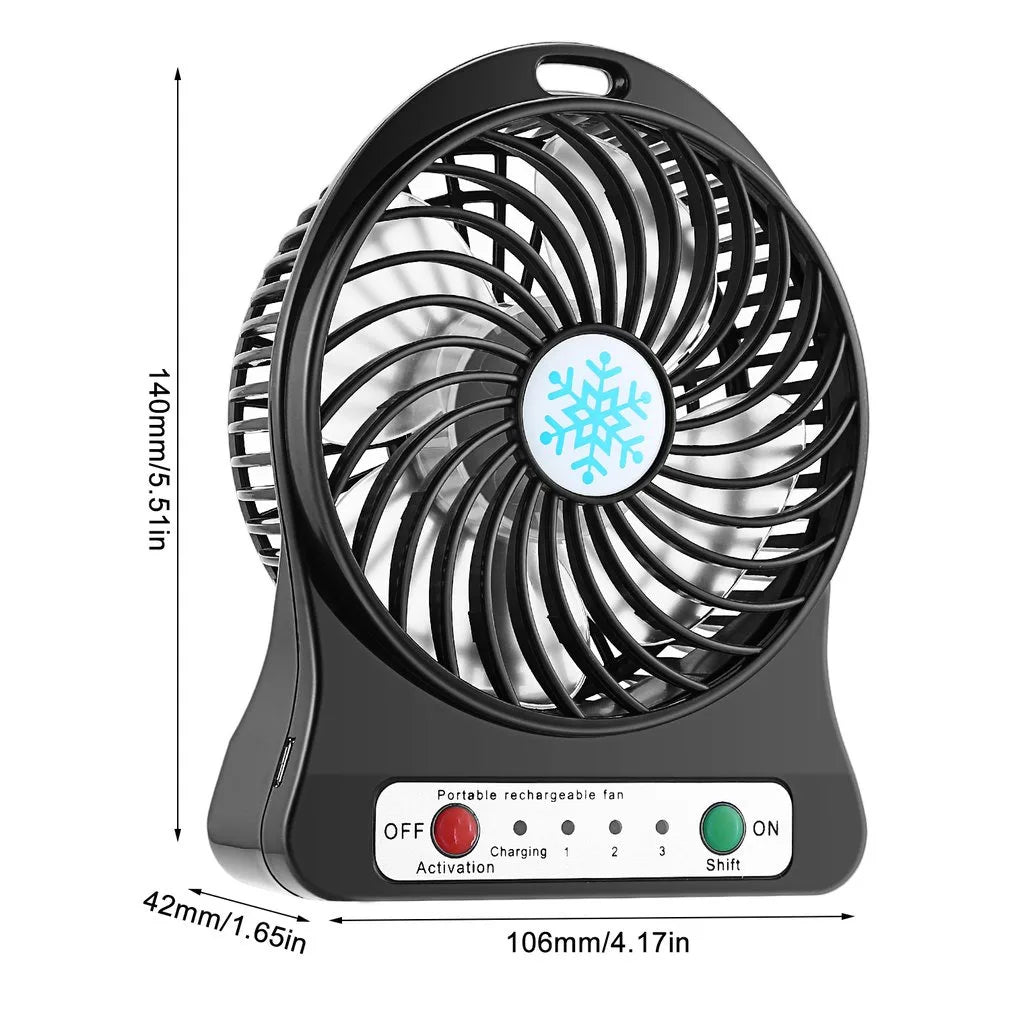 Xiaomi Portable Mini Fan Air Cooler USB Chargeable Desktop Fans 3 Mode Speed Regulation Summer Outdoor Hand Fans with LED Lights