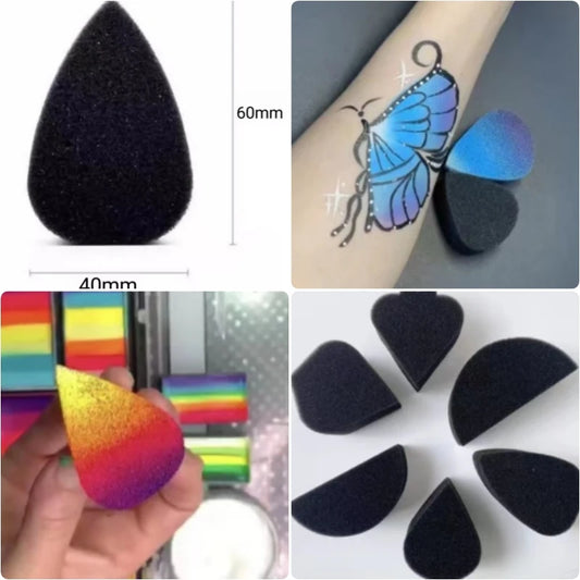 Wholesale Makeup Beauty Custom Shape Halloween Chrismas Face Painting Sponge Black Yellow Pink Facial Sponge