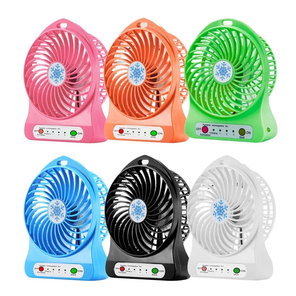 Xiaomi Portable Mini Fan Air Cooler USB Chargeable Desktop Fans 3 Mode Speed Regulation Summer Outdoor Hand Fans with LED Lights