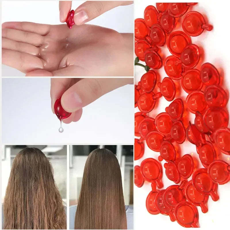 20/30pcs Hair Vitamin Capsule Keratin Complex Oil Smooth Silky Hair Serum Moroccan Oil Anti Hairs Loss Hair Mask Repair Damaged