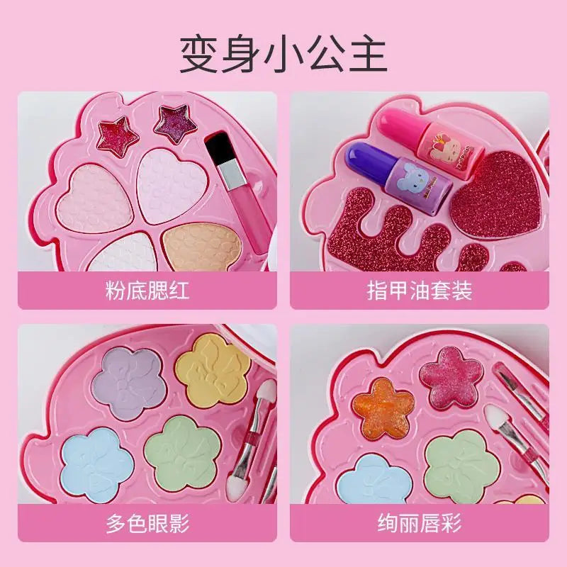 ZK30 Children Makeup Set Simulation Pretend Play Toys Cosmetic Lipstick Nail Polish Bag Educational Toys Birthday Gift for Girls