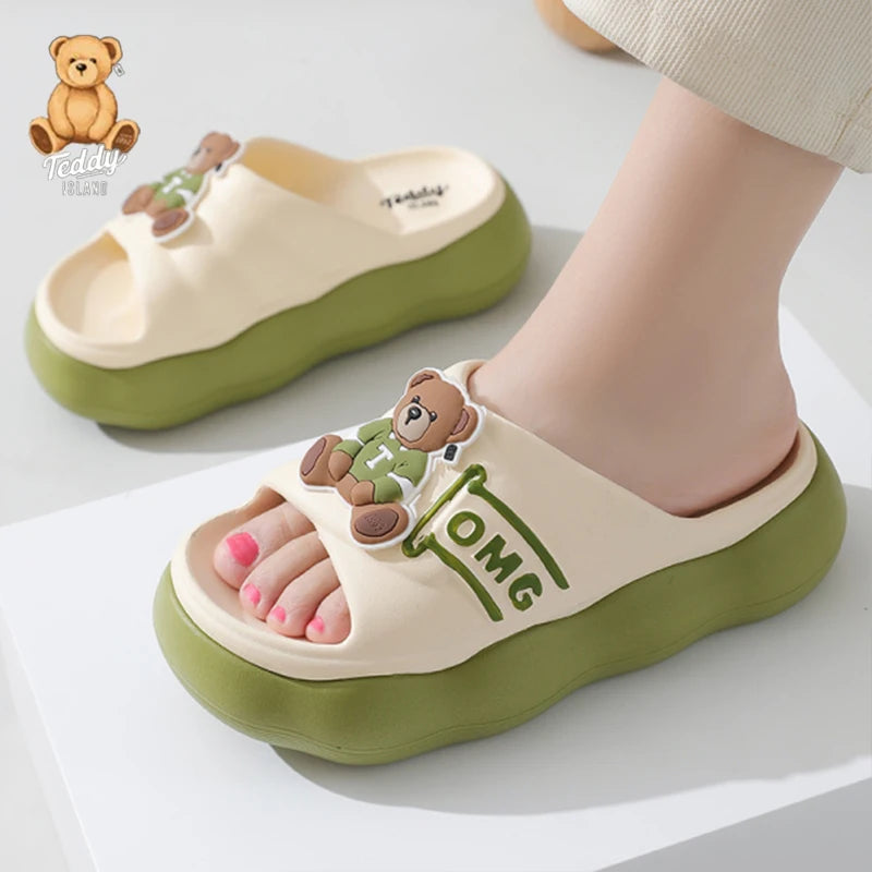 TEDDY ISLAND Summer Slippers Men's/Women's Home Sandals Bathroom Beach Casual Shoes Perfect Gift