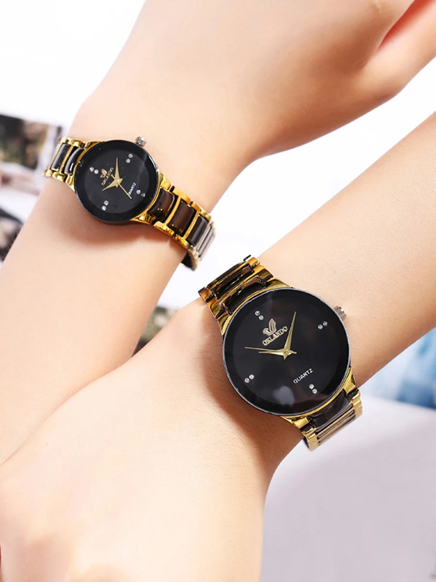 Couple Watch High end Fashion Simple Fashion Pair Watch Steel Band Couple Watch Quartz Watch