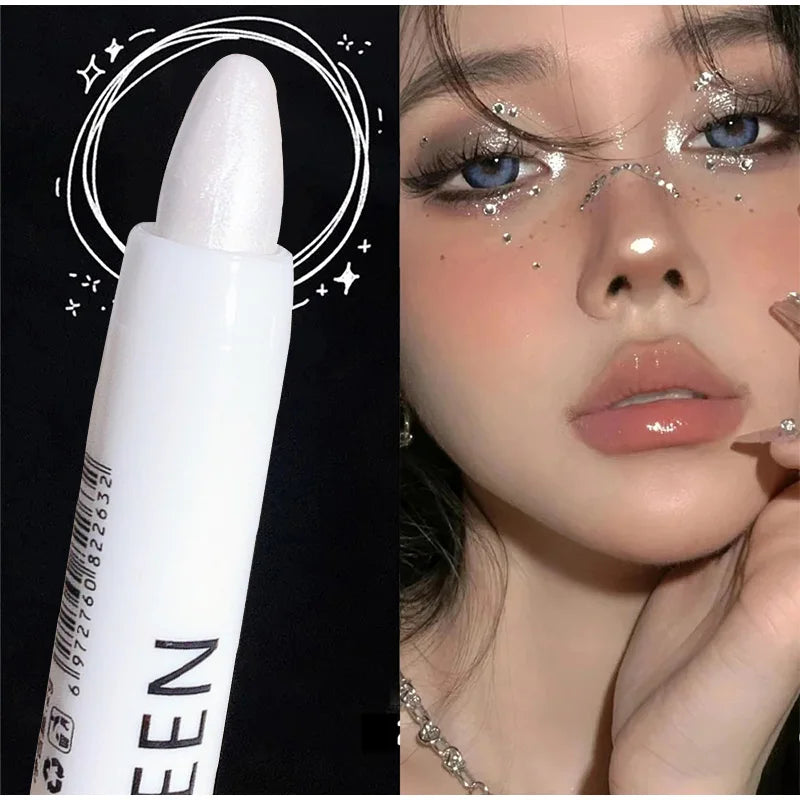 Waterproof Diamond Glitter Eyeshadow Eyeliner Pencil Long-lasting Lying Silkworm Highlighter Pen White Silver Korean Eye Makeup