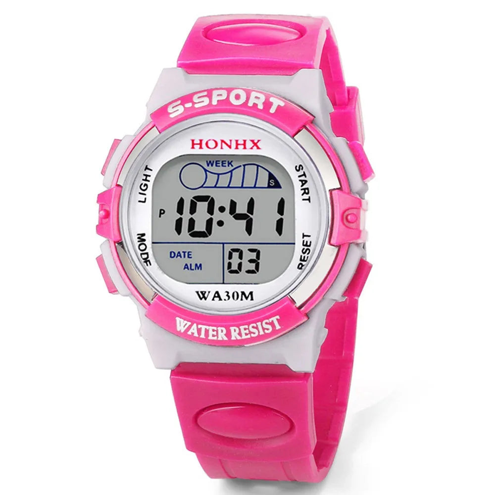 Watch For Boy Kids Fashion Life Waterproof Children Watch Led Display Digital Stopwatch Date Rubber Strap Sport Wrist Watch