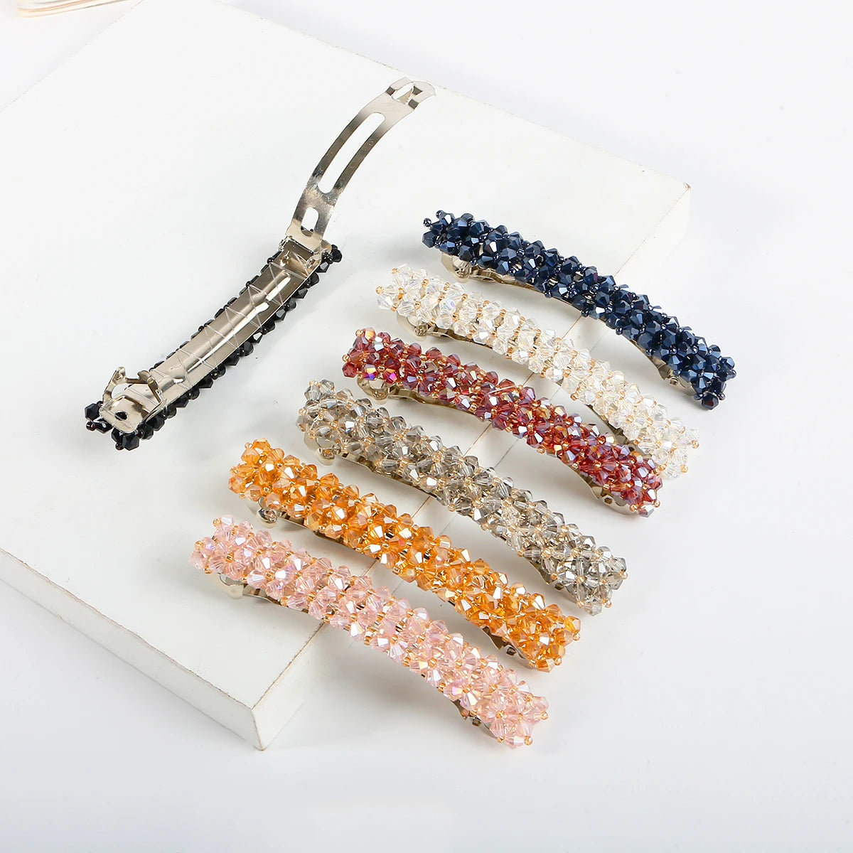 1Pc Bling Crystal Hairpins Headwear for Women Girls Rhinestone Hair Clips Pins Barrette Styling Tools Accessories 7 Colors