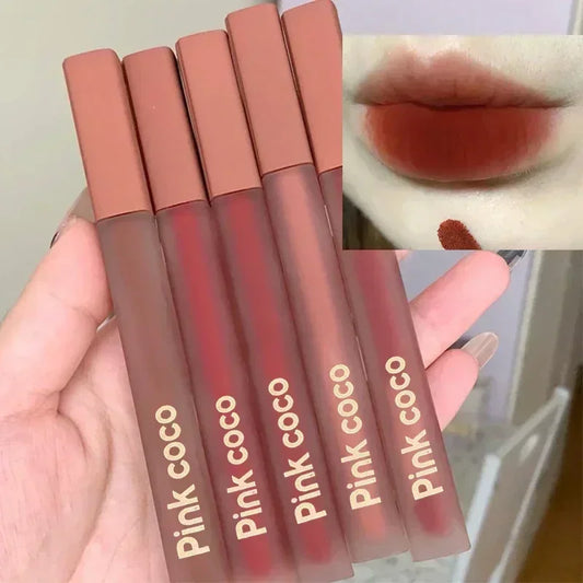 Waterproof Matte Lip Glaze Sexy Nude Red Long Lasting Velvet Lip Gloss Non-stick Cup Liquid Lipsticks Lip Makeup Korean Cosmetic