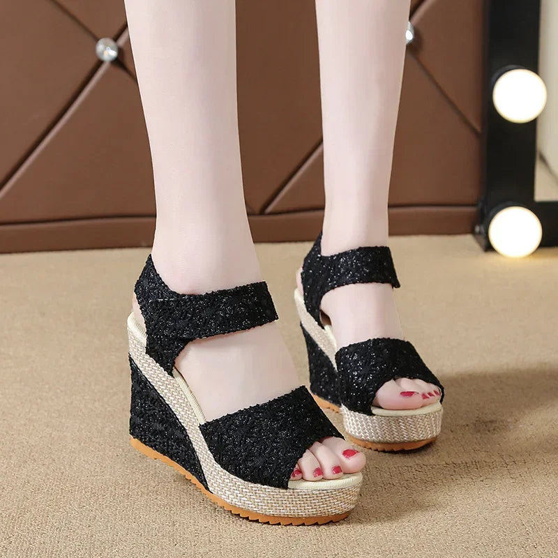 Wedge Sandals Womens Summer Peep Toe Shoes Female Casual Comfortable Platform Party Sandal Zapatos Plataforma De Mujer De Fiesta