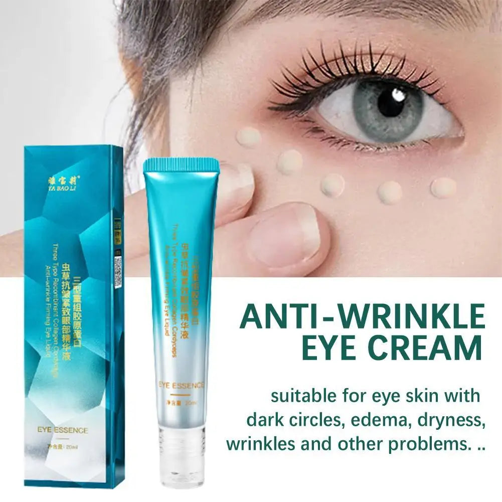 Blue Anti-Wrinkle Eye Cream Fades Fine Lines Anti Dark Circles Eye Serum Remove Eye Bags Puffiness Anti-Aging Firmness Eye Care