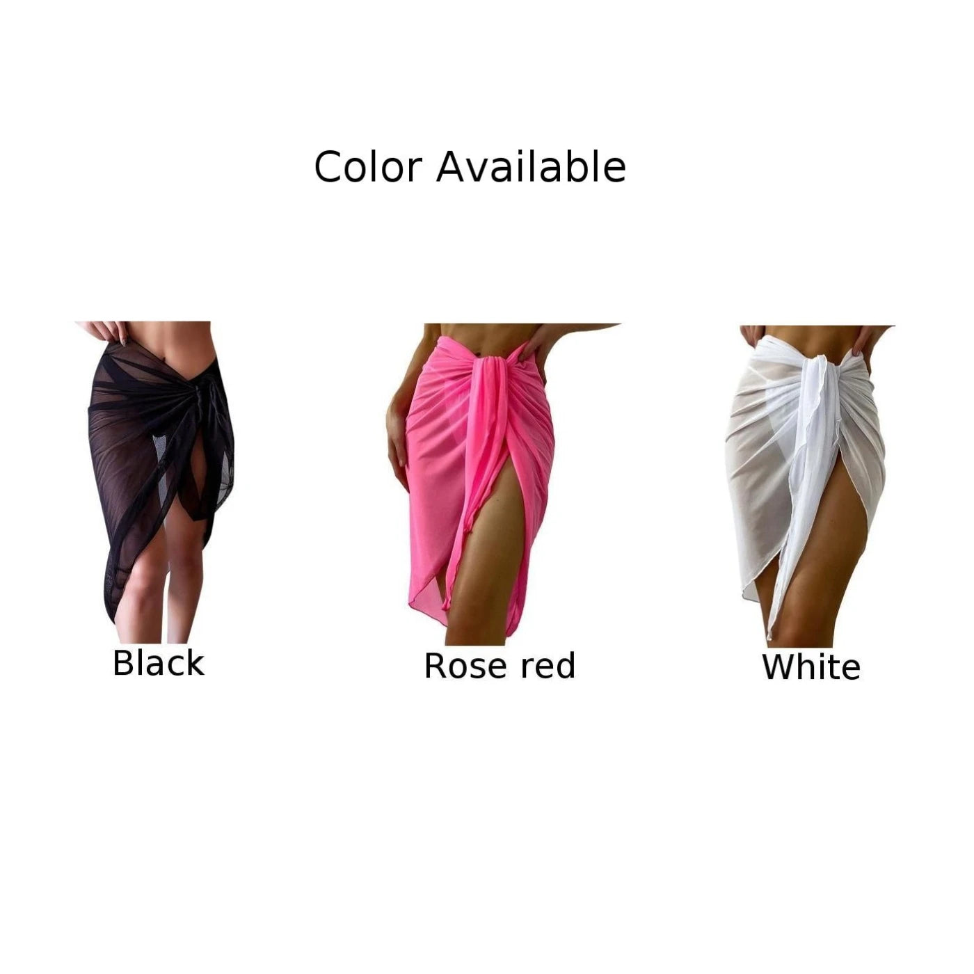 Women Sexy Mesh Transparent Sarongs Wrap Chiffon Swimsuit Cover Ups Beach Bikini Swimwear Solid Split Female Beach Dresses