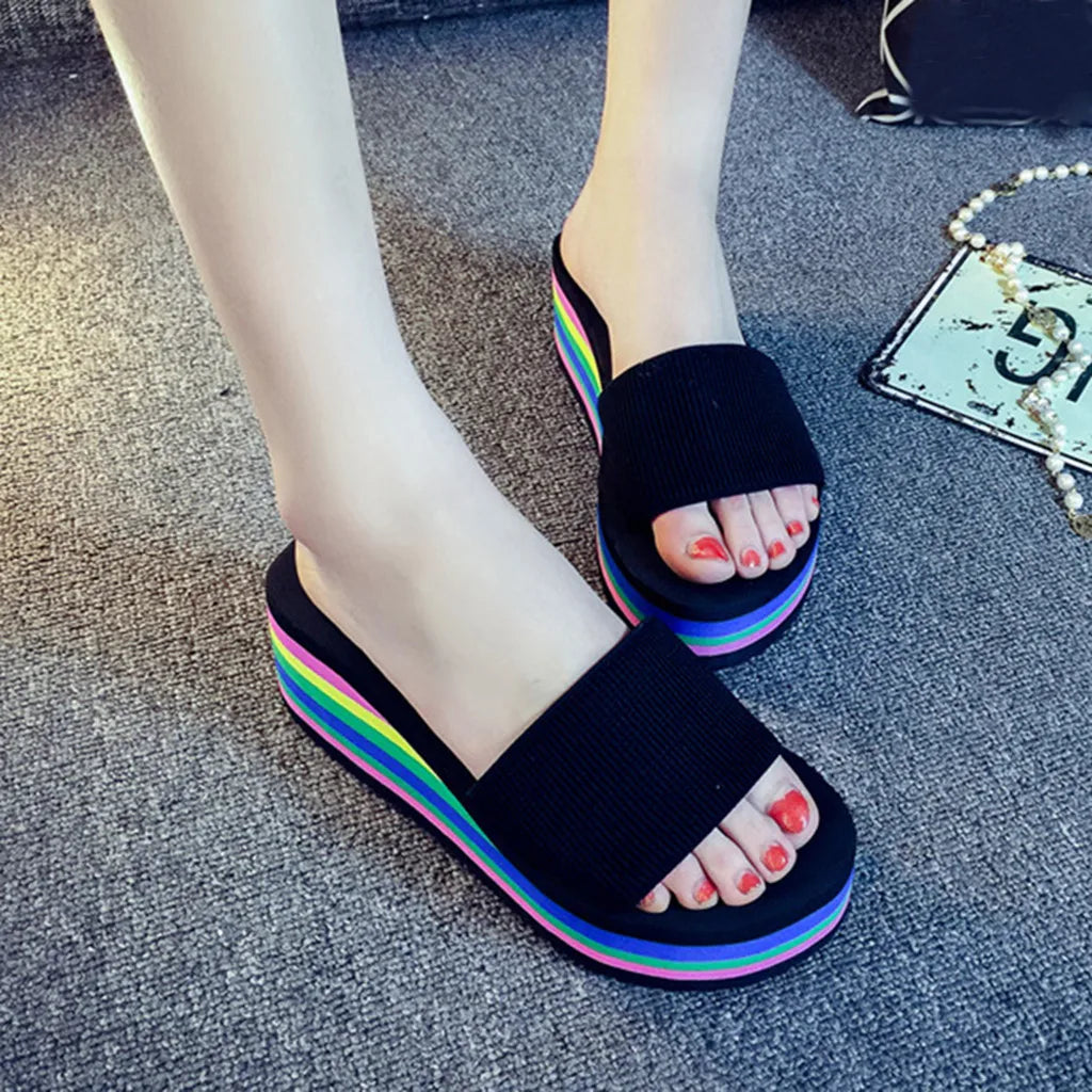 Women Slipper Fashion Summer Women Platform Slipper Wedge Heel Shoes Women Slipper Slides zapatos para mujer