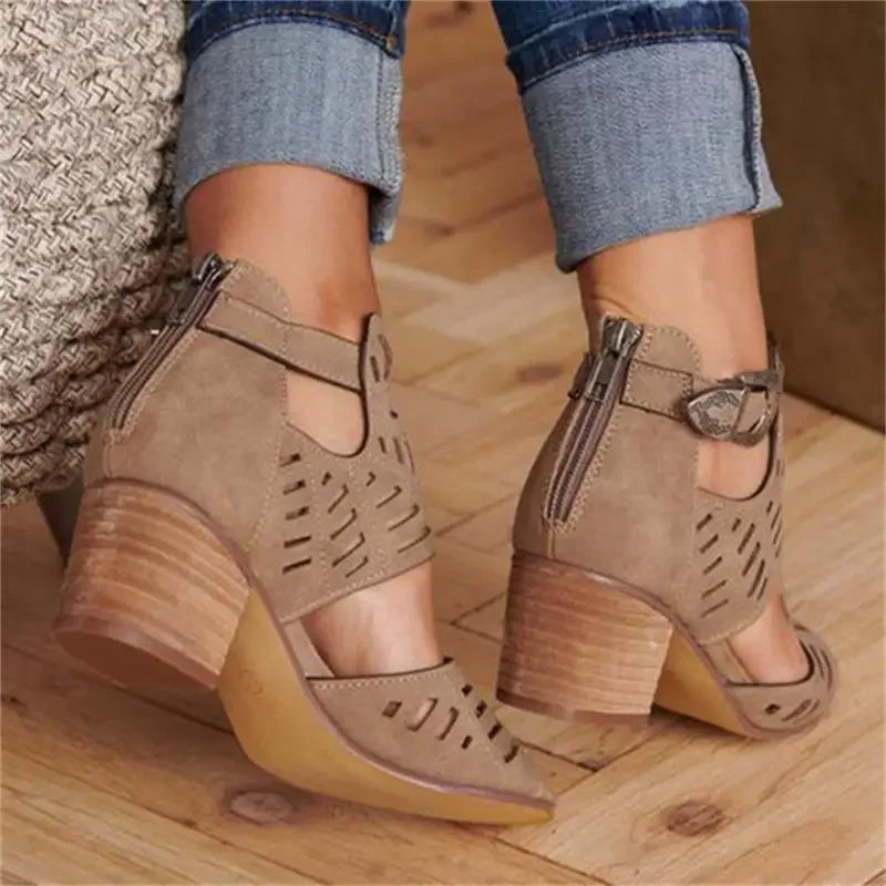 Customized Women Wedge Mid Heel Summer Slip-on Buckle Ladies Shoes Artificial Open Toe Casual Wedding Pumps Women Sandalias