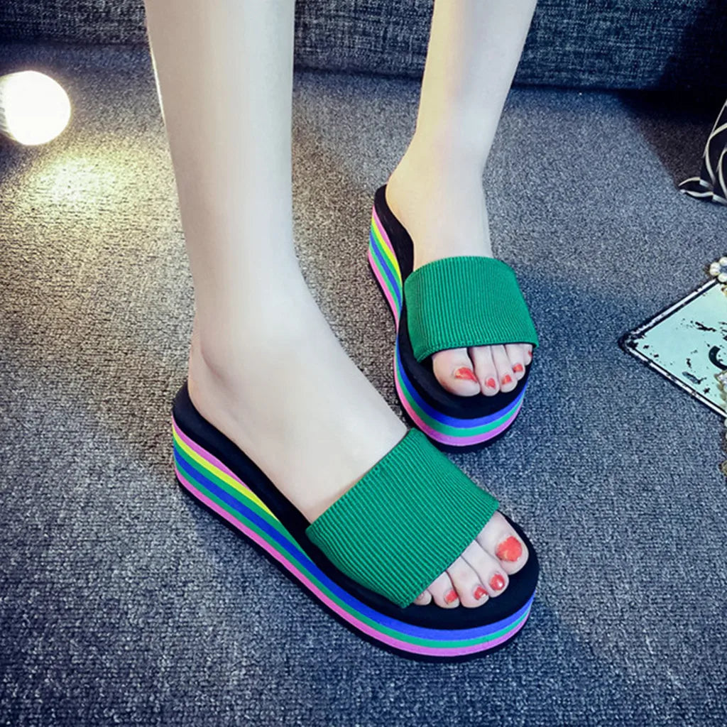 Women Slipper Fashion Summer Women Platform Slipper Wedge Heel Shoes Women Slipper Slides zapatos para mujer