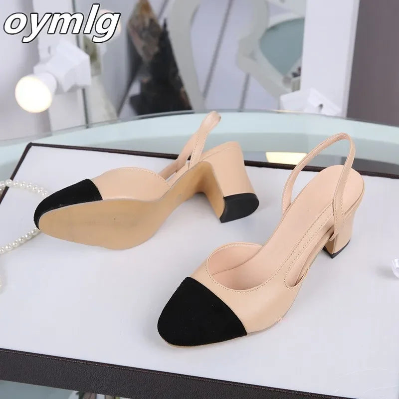 2020 Hot sale Summer Women Shoes Dress Shoes mid Heel Square head fashion  Wedding party Sandals Casual Shoes women