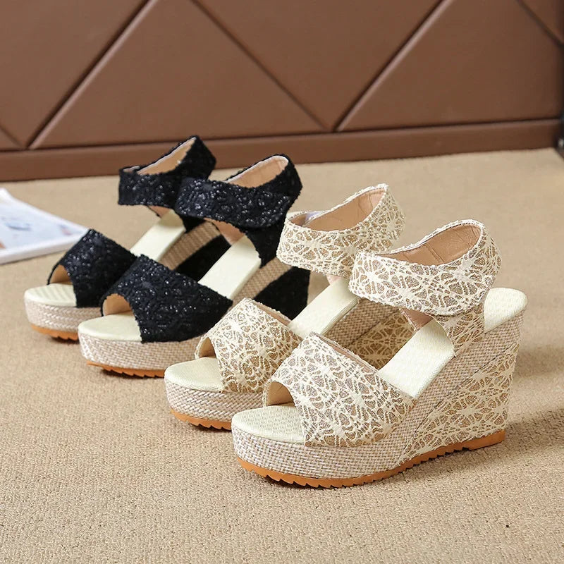 Wedge Sandals Womens Summer Peep Toe Shoes Female Casual Comfortable Platform Party Sandal Zapatos Plataforma De Mujer De Fiesta